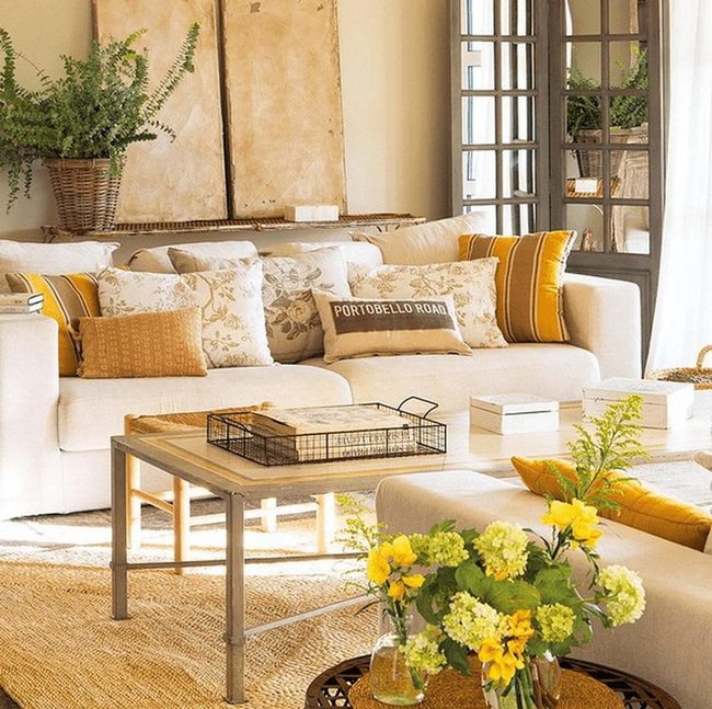 Sunlit Yellow Blooms Living Space