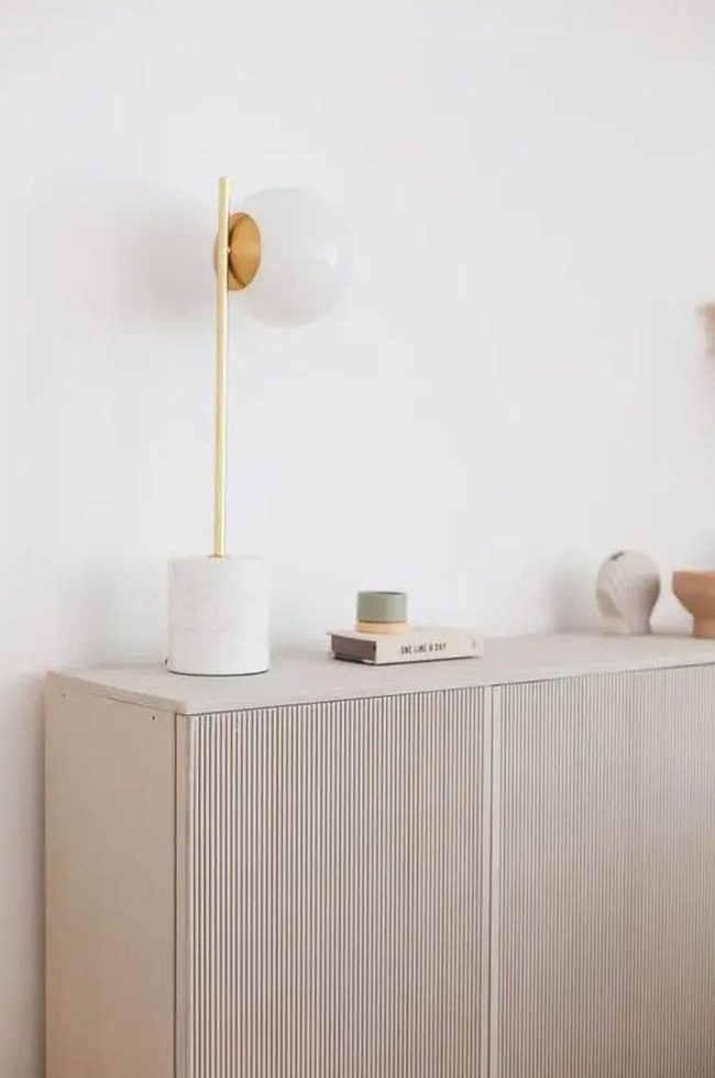 Cream Cabinet With Vertical Grooves