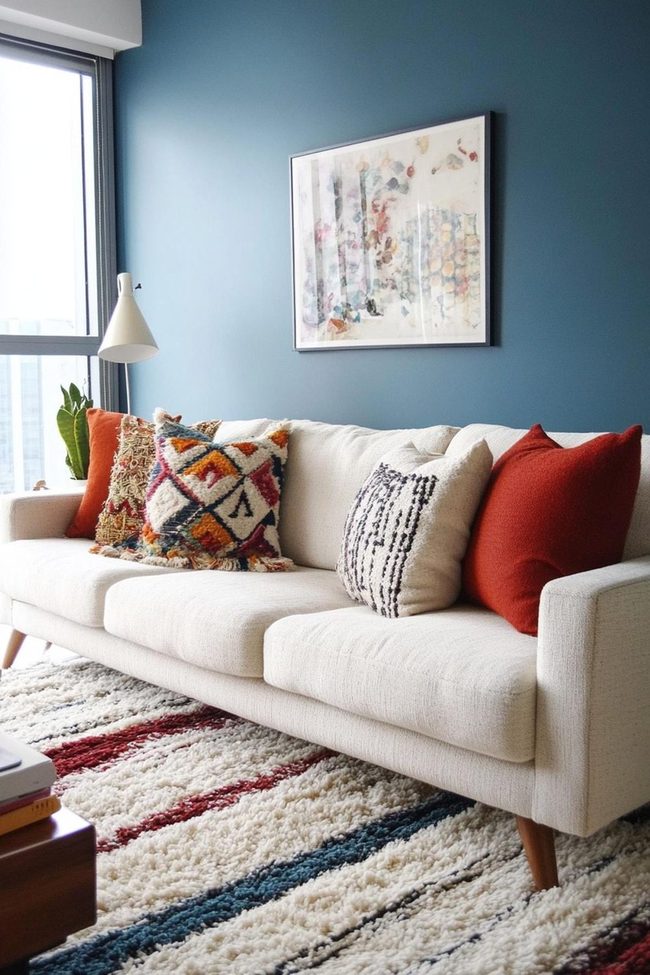 Layered Fabrics Define Living Spaces