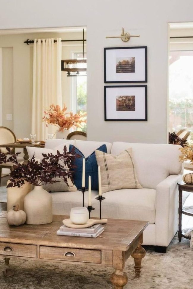 Burgundy Foliage Meets Neutral Calm