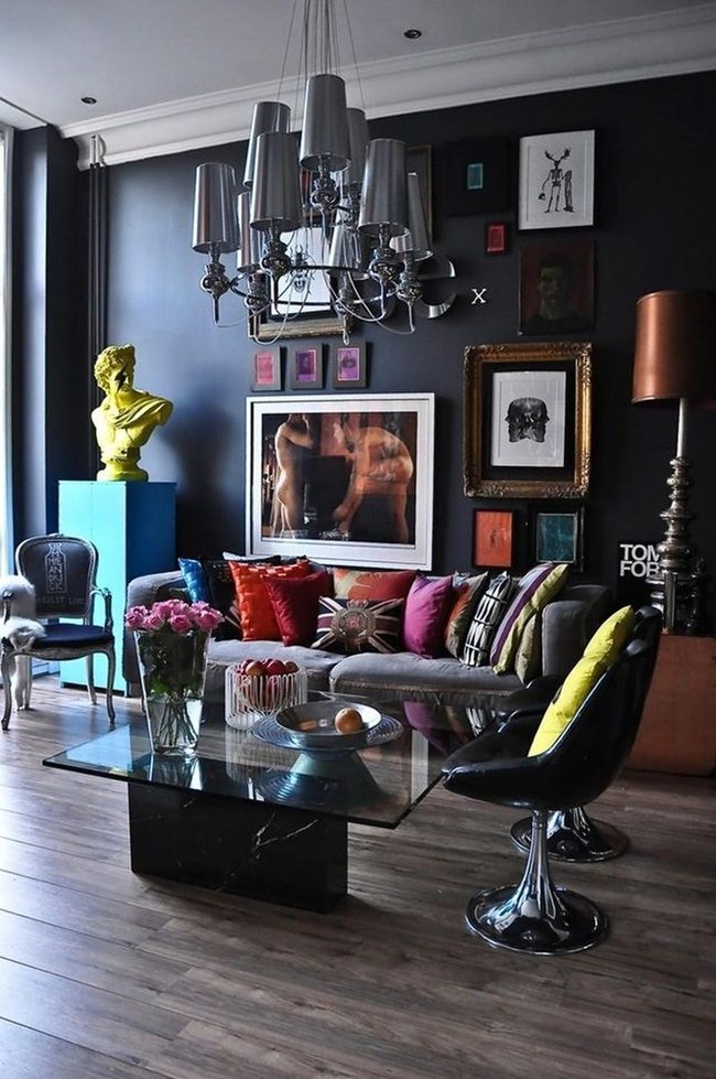 Yellow Art On Blue Pedestal