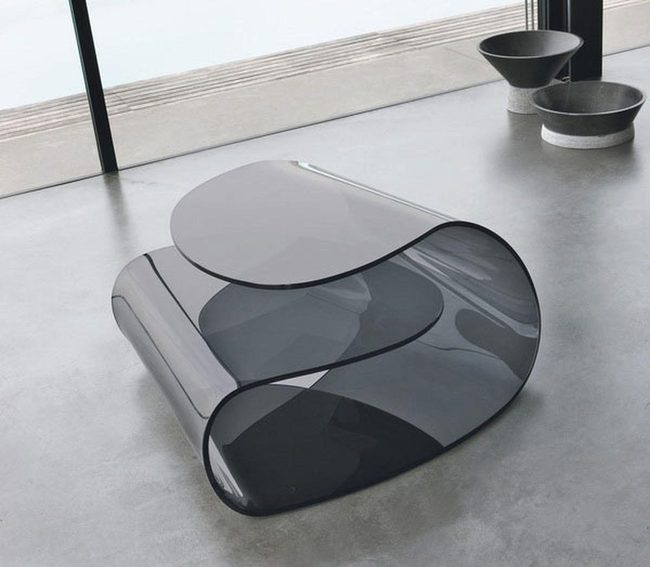 Clear Acrylic Coffee Table Sculpture