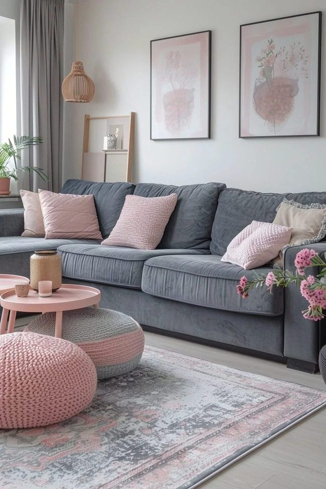 Gray Blush Couch Haven
