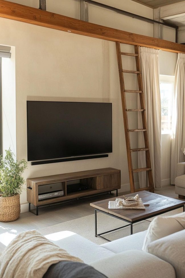 Silver Metal Ladder Tv Display