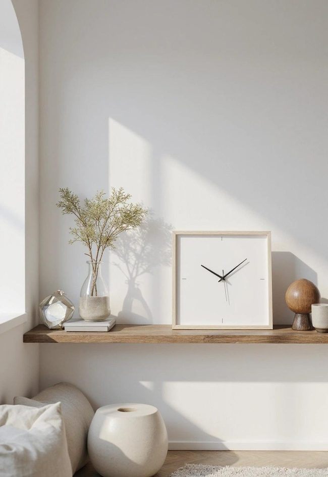 Wooden Clock For Dual-Purpose Shelving