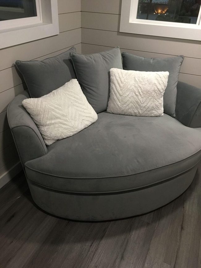 Gray Cushioned Reading Chair