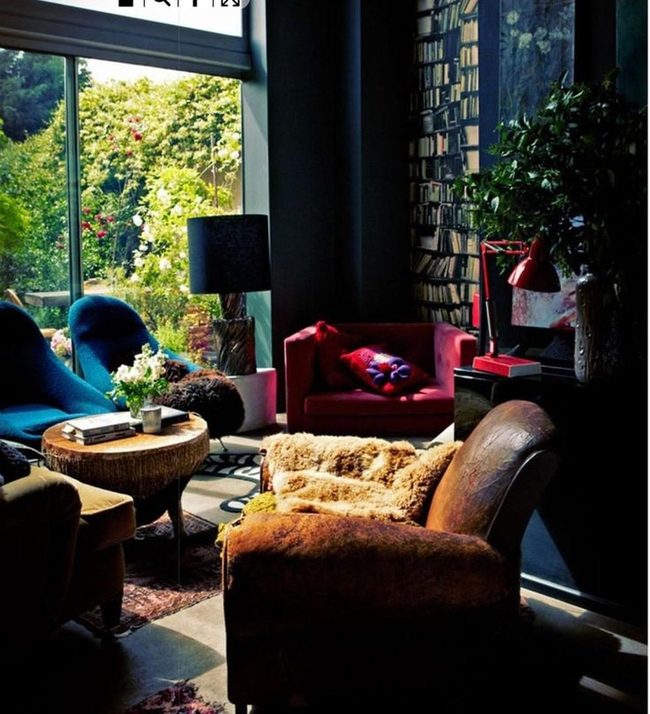 Red Couch Garden Light Room