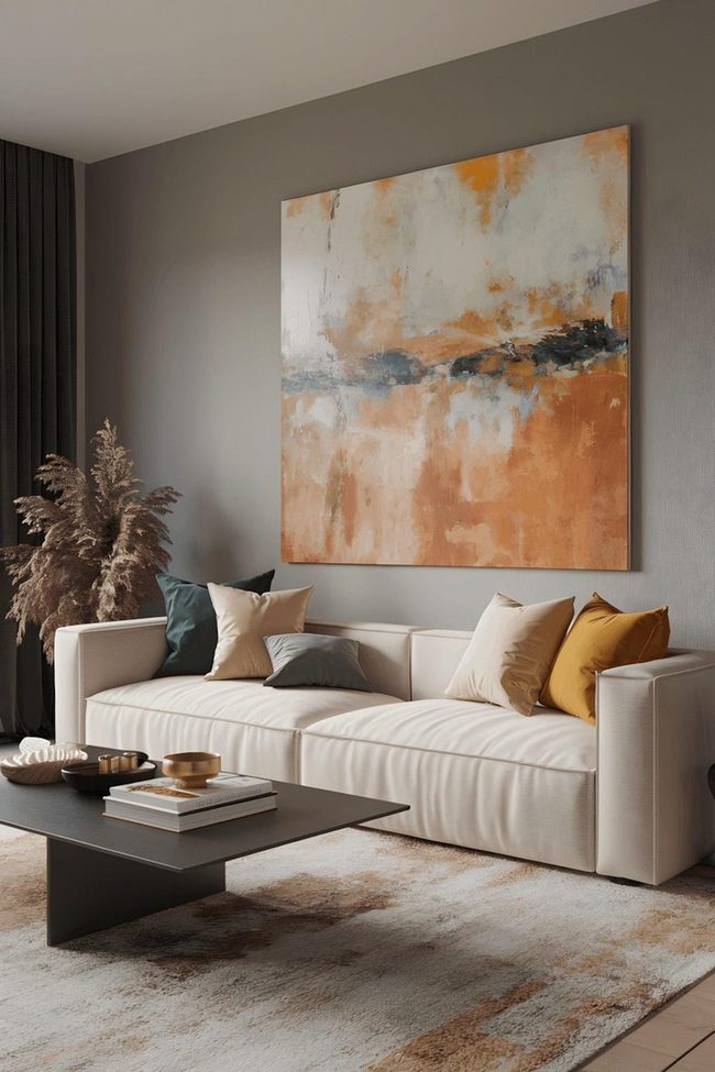 Orange And Blue Expressive Painting Statement