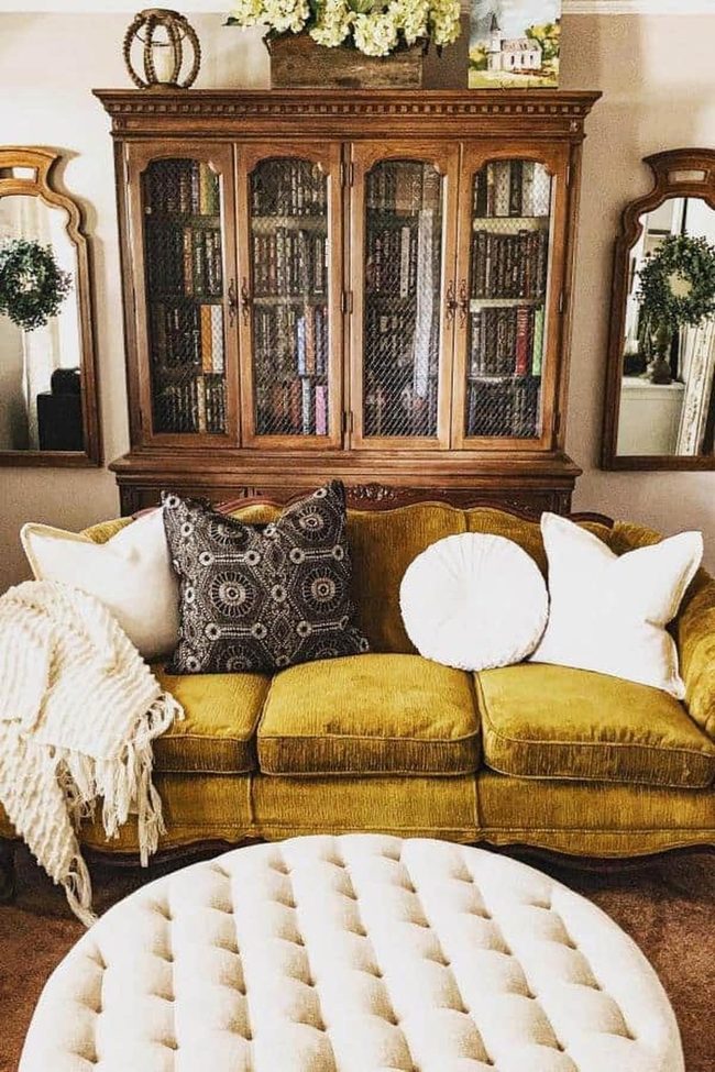 Gold Sofa Statement Piece Sitting Area