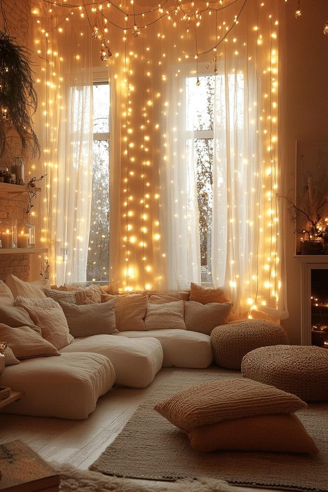 Golden String Illumination Indoor Glow