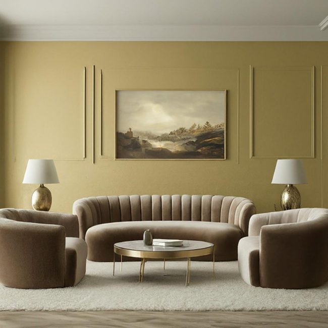 Mustard Yellow Sofa, Neutral Foundation