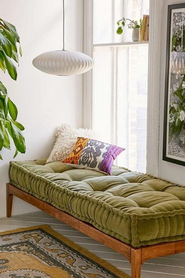 Green Daybed With Natural Light