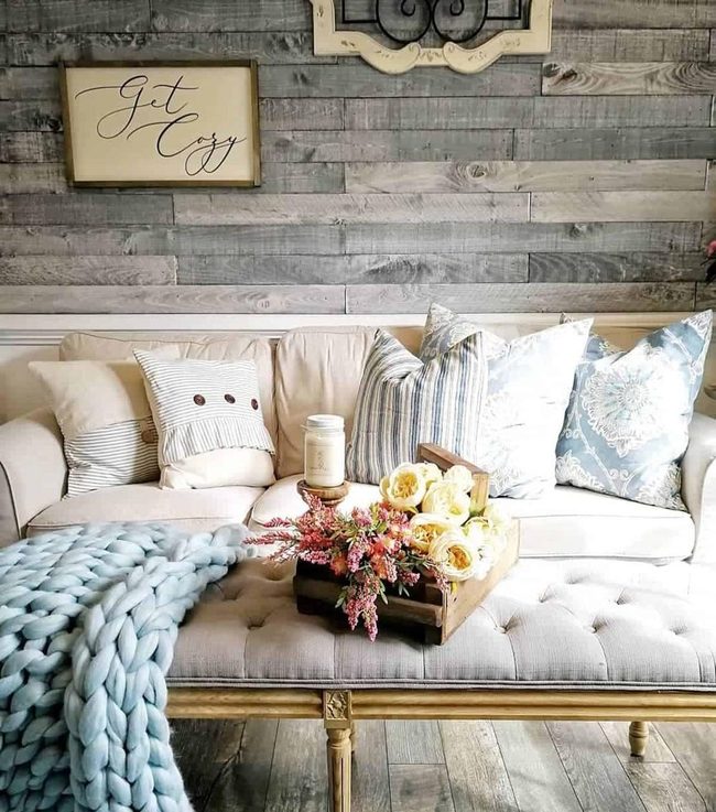 White Shiplap Meets Bold Pillow Colors