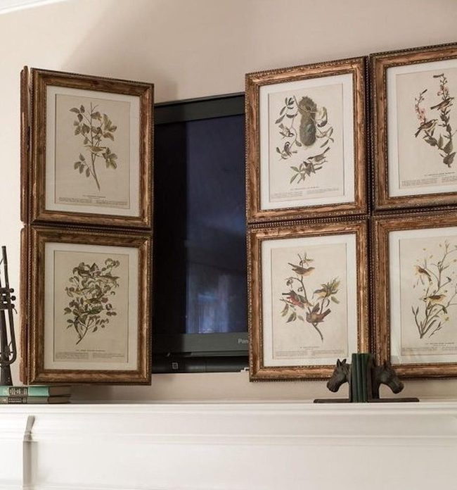 Botanical Art Frames Hidden Tv