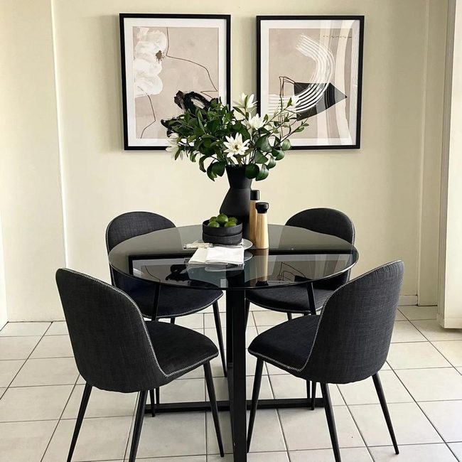 Black Glass Dining Statement