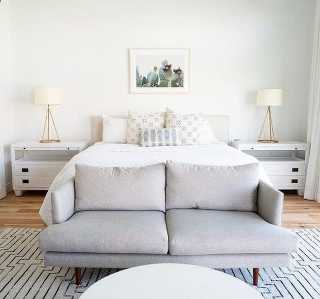 Light Bedroom With Golden Accents