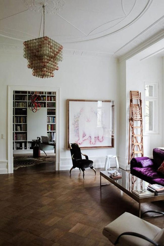 Purple Velvet Meets Modern Glass