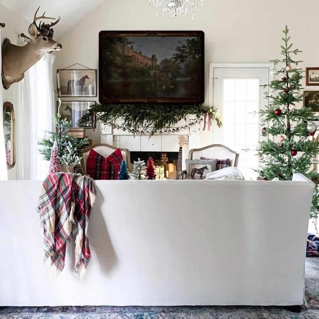 Red Ornaments On Minimal White