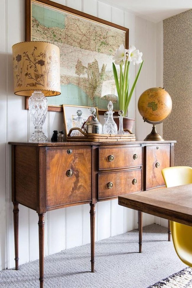 Wooden Sideboard With Vintage Charm