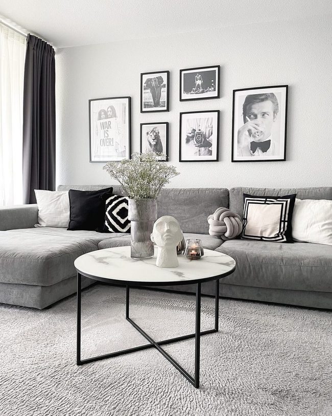 Marble And Monochrome Living Statement