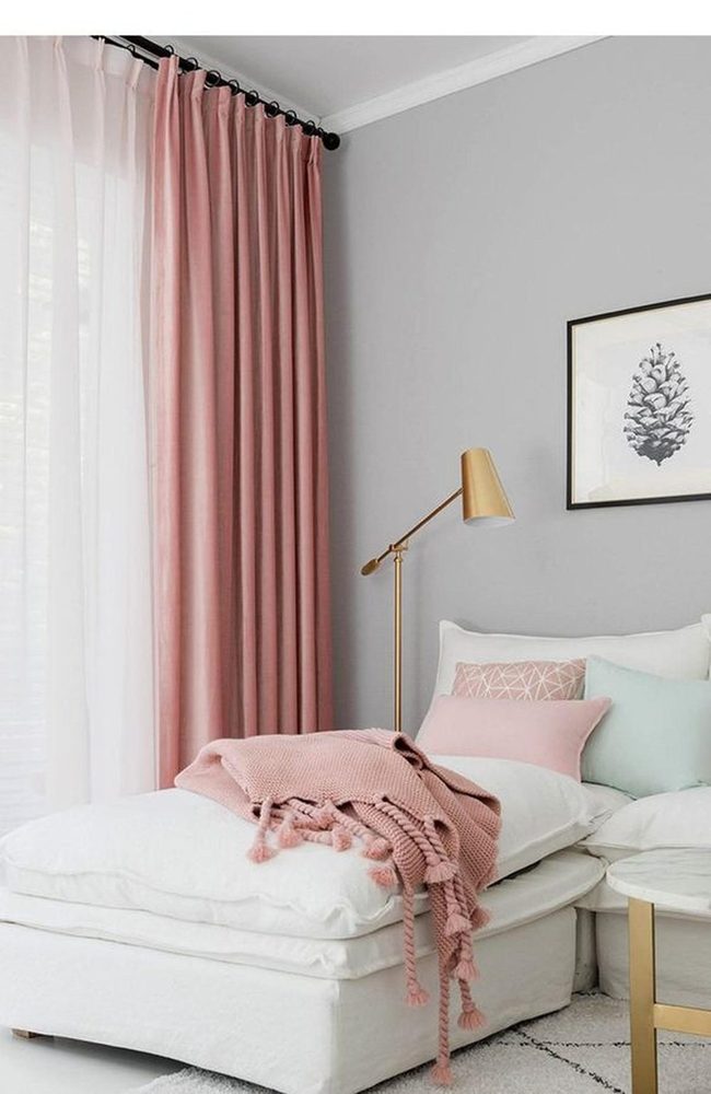 White Chaise With Soft Pastels