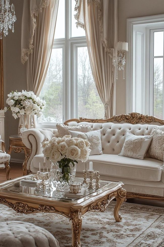Crystal Chandelier Gold Room