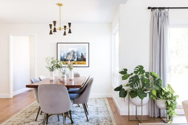 Soft Gray Drapes Unify Spaces