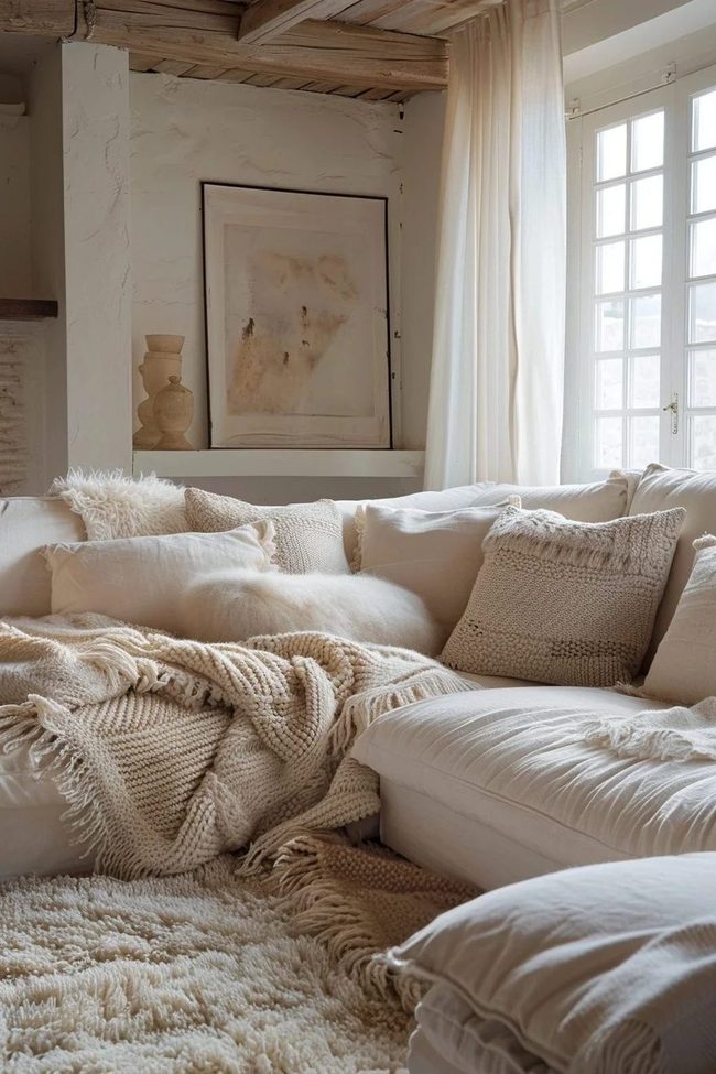 Soft Neutrals Meet Textured Wood