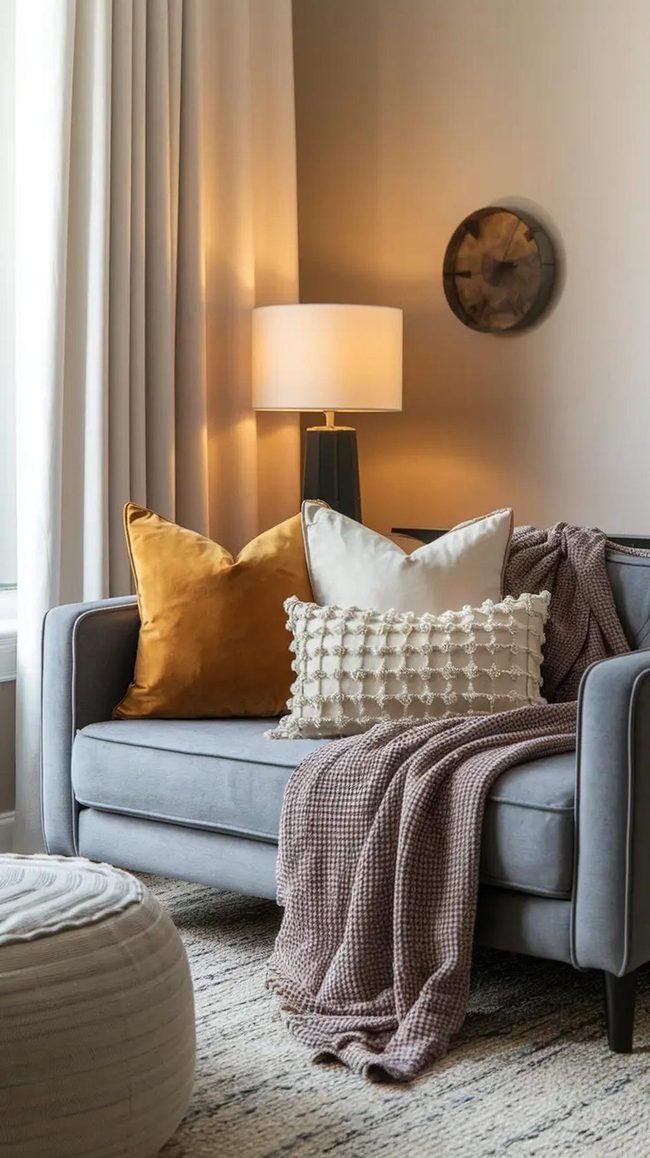 Layered Pillows In Earthy Tones