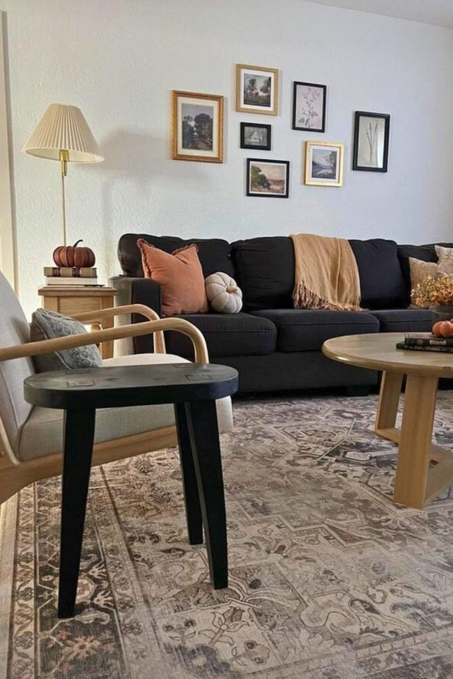 Mustard Velvet Pillows, Autumn Sofa