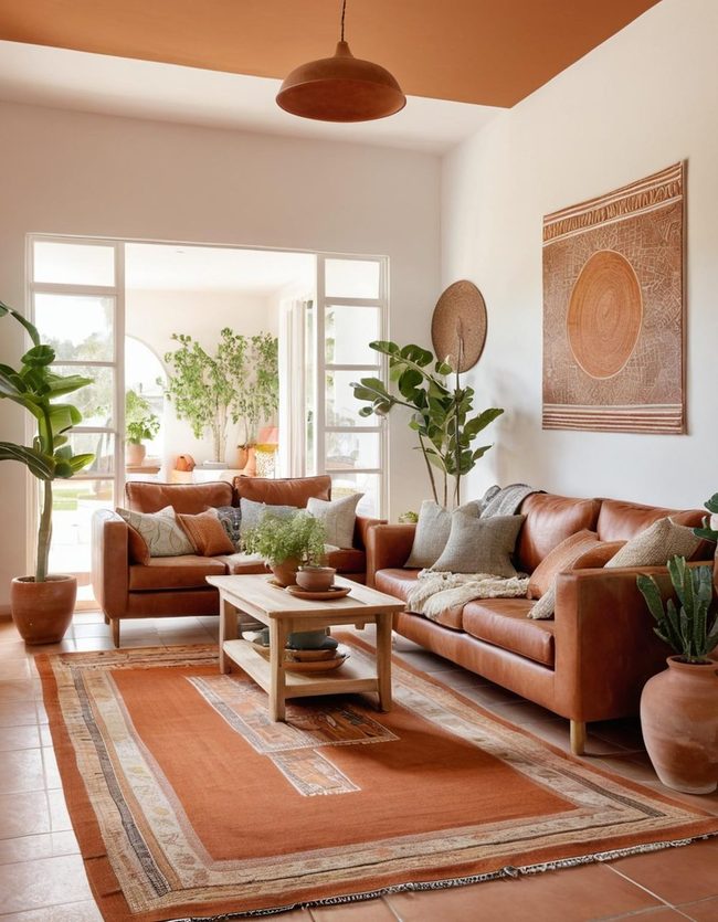 Brown and Terracotta Sitting Room