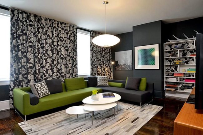 Emerald Green Against Charcoal Walls