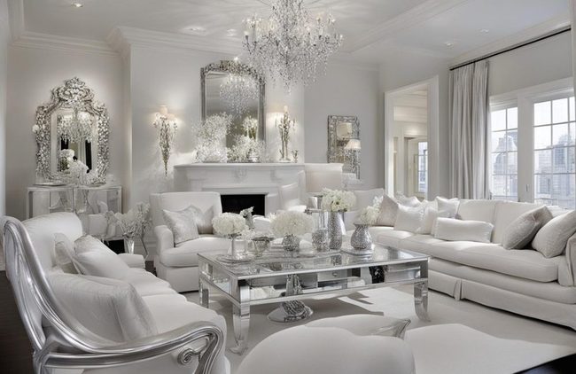 Cream And Green Living Space