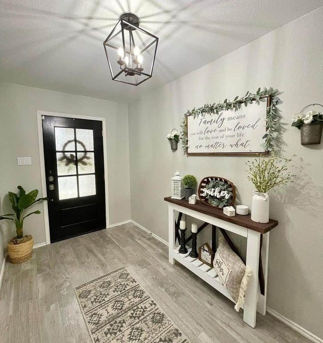 Espresso And White Farmhouse Entry