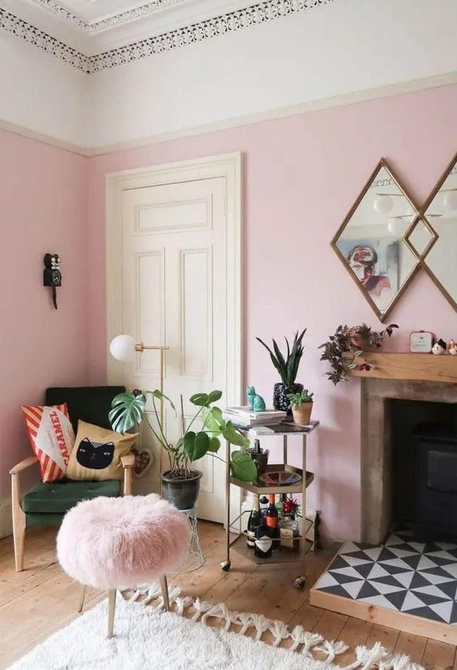 Pink Walls, Green Chair, Light Play