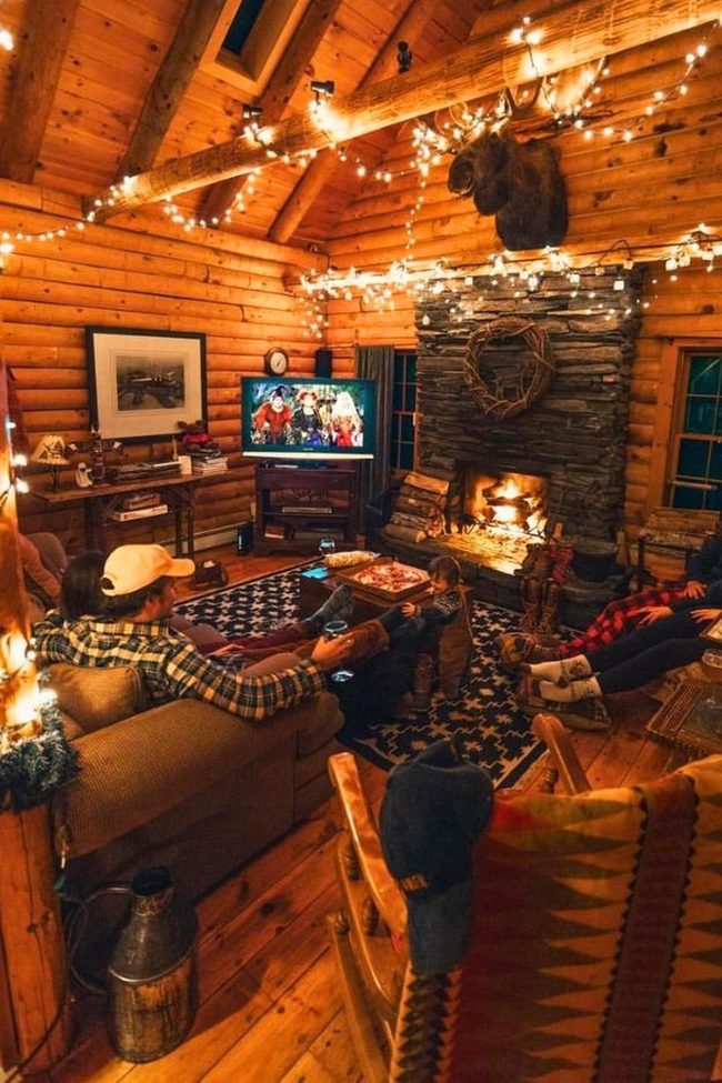 Autumn Night With Flannel And Glowing Lights