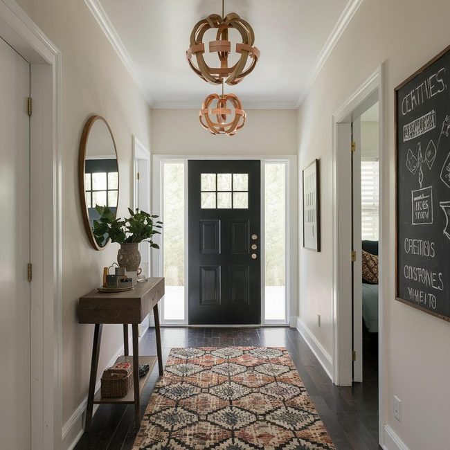 Patterned Rugs, Pendant Lights, Statement Walls