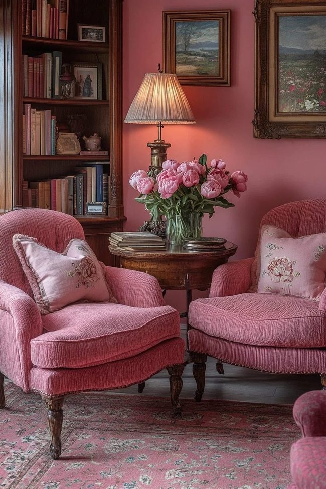 Pink Vintage Comfort With Fresh Florals