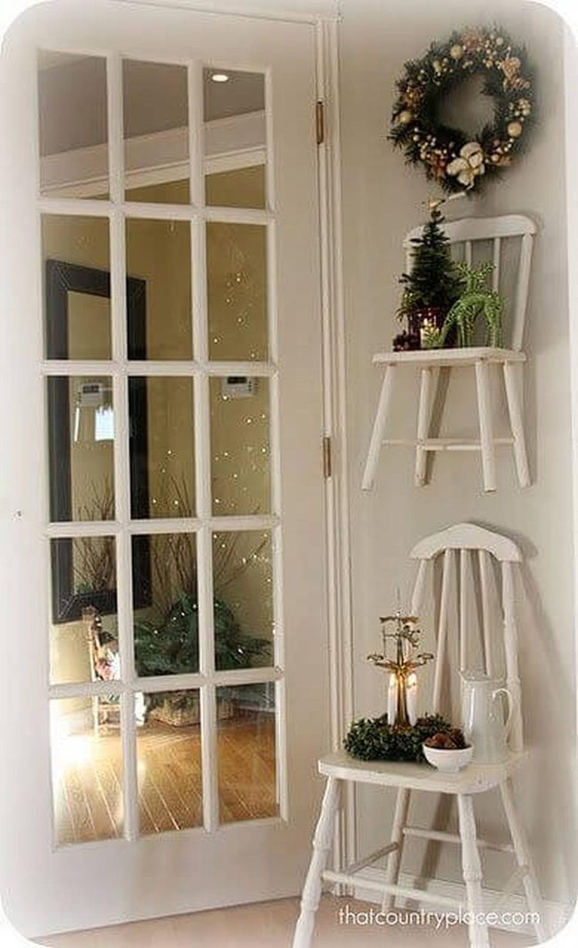 White Wooden Chairs Wall Storage