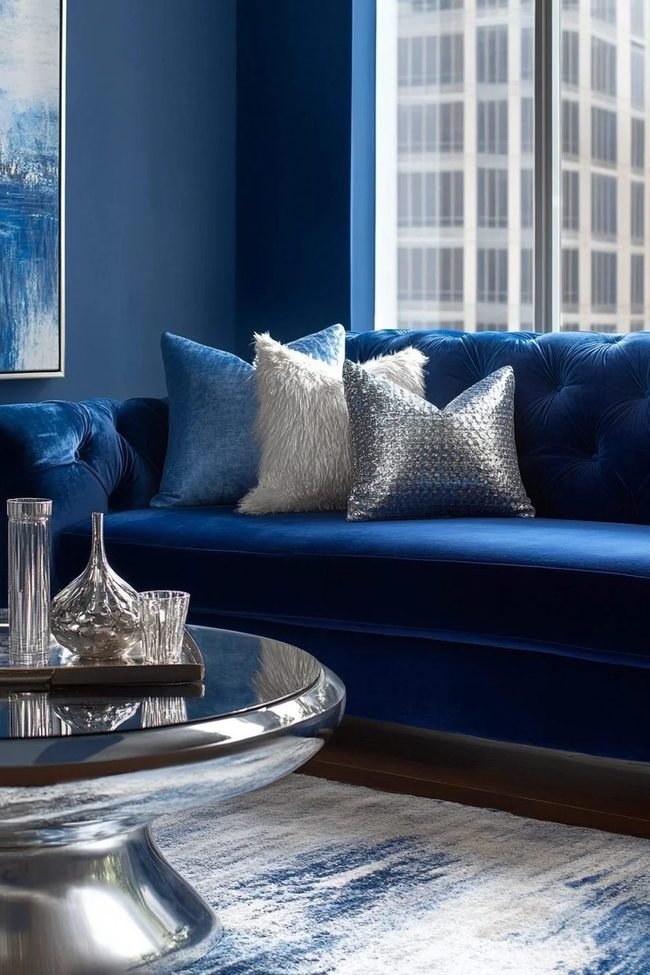 Blue Sofa, Silver Statement