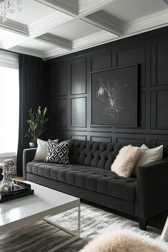 Dark Grey Sofa Stark White Drama