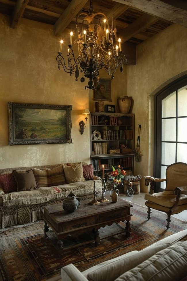 Tuscan Terracotta Candlelit Room