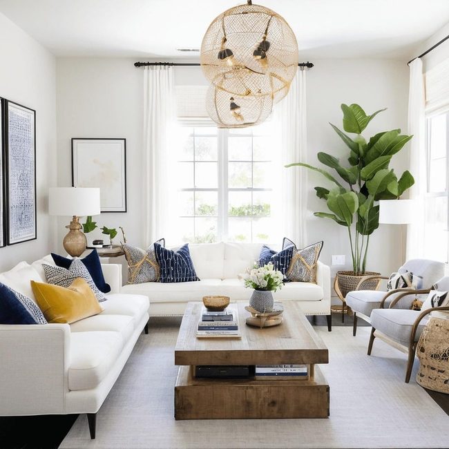 Layered White Room with Depth