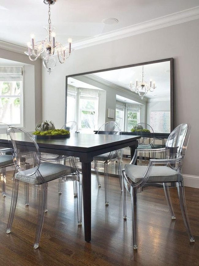 Dark Wood Tables With Crystal Chairs