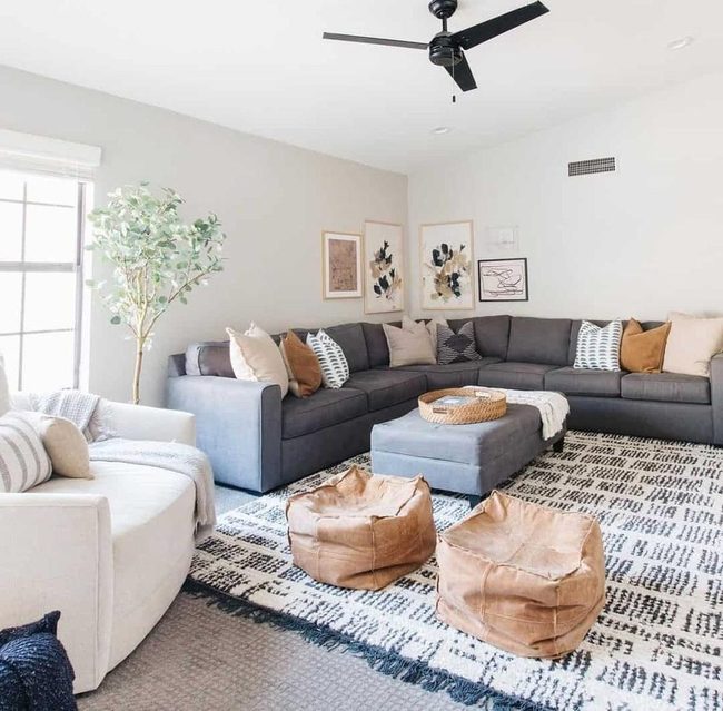 Dark Grey Sectional Living Room Anchor