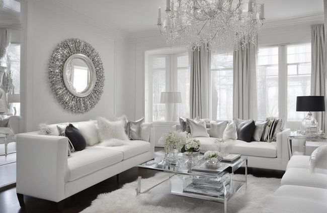 White And Silver Metallic Accents