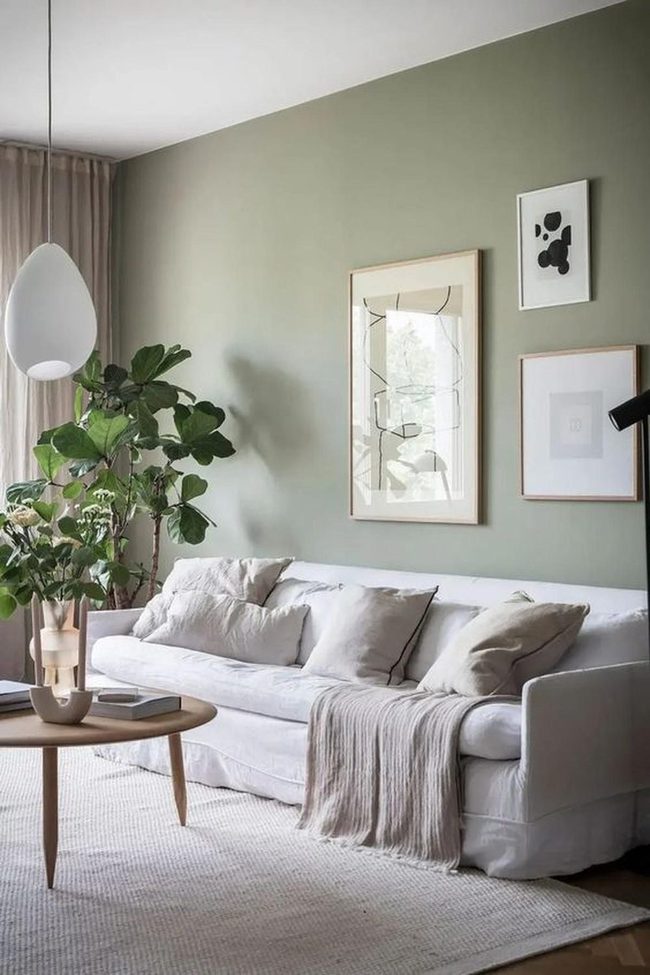 Pale Green Walls Meet Natural Wood