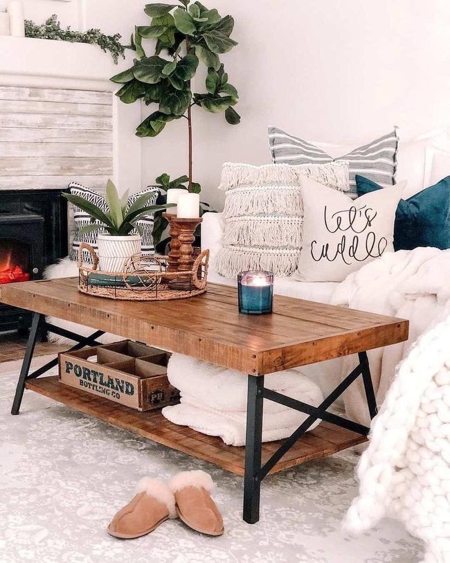 Wood Table With Metal Legs