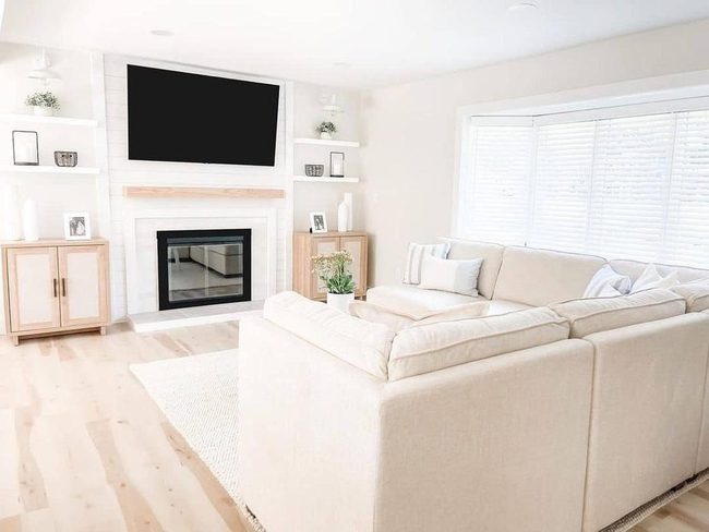 White Tile Fireplace Focal Point