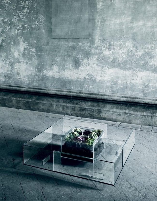 Weathered Gray Walls With Living Green